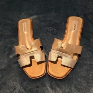 Steve Madden Women's Gold Slide Sandals